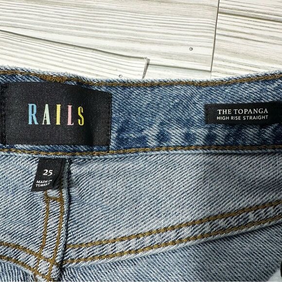 RAILS HIGH RISE THE TOPANGA STRAIGHT LEG DENIM JEANS 25 - Picture 9 of 12